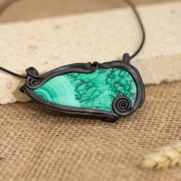 Přívěsek velký  s malachitem – La Sofia