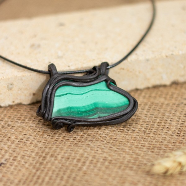 Přívěsek  velký s malachitem – La Sofia