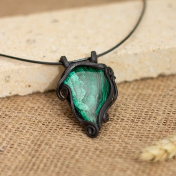 Přívěsek  velký s malachitem – La Sofia