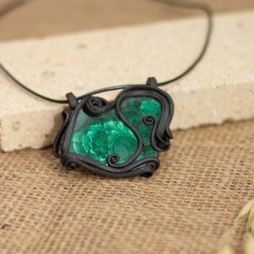 Přívěsek  velký s malachitem – La Sofia