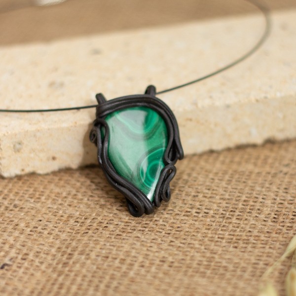 Přívěsek  velký s malachitem – La Sofia