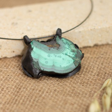 Přívěsek  velký s malachitem – La Sofia