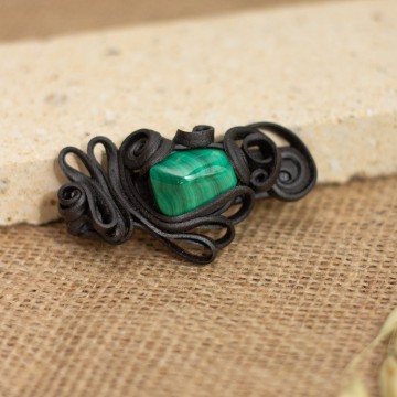 Spona do vlasů  s malachitem - malá – La Sofia