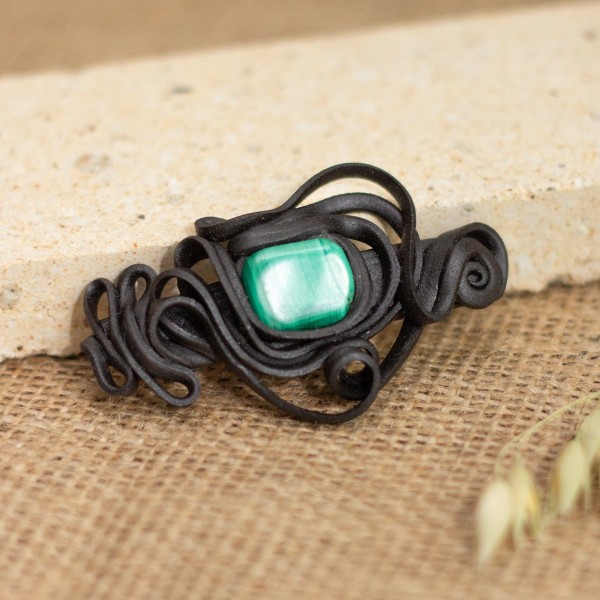 Spona do vlasů  s malachitem – malá – La Sofia