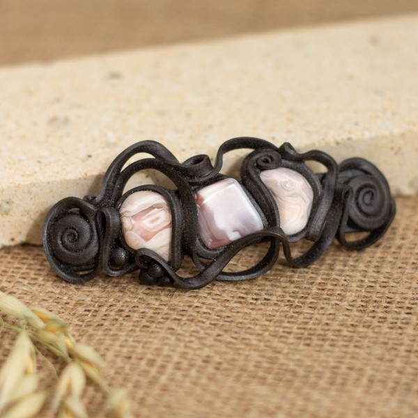 Spona do vlasů  s achátem - velká – La Sofia