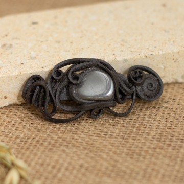 Spona do vlasů  s hematitem - malá – La Sofia