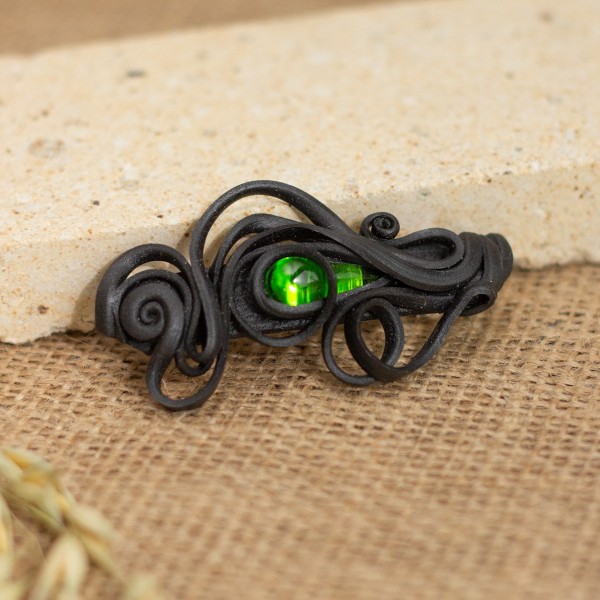 Spona do vlasů  se zeleným sklem - malá – La Sofia