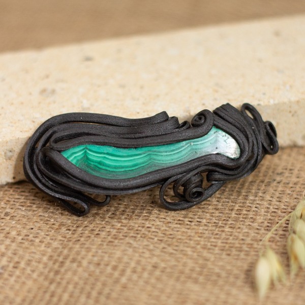 Spona do vlasů  s malachitem - velká – La Sofia