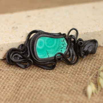 Spona do vlasů  s malachitem - velká – La Sofia