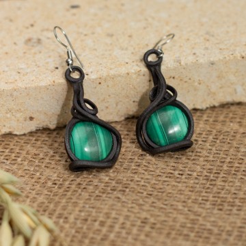 Náušnice  s malachitem – La Sofia