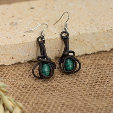 Náušnice  s malachitem – La Sofia