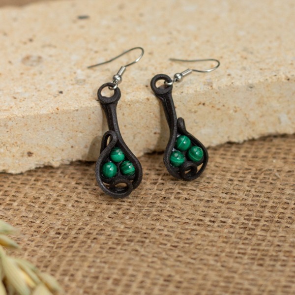 Náušnice  s malachitem – La Sofia