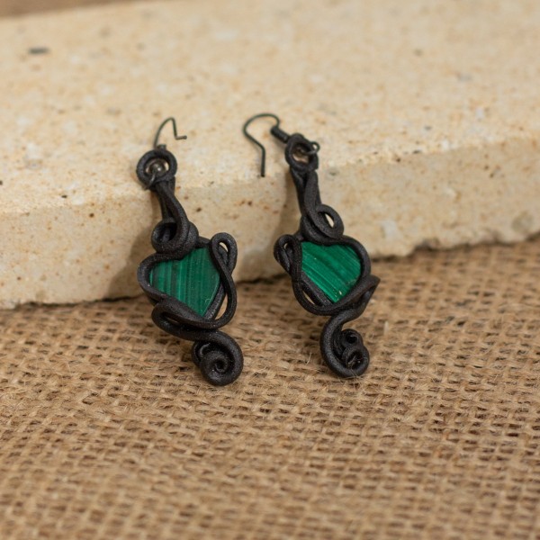 Náušnice  s malachitem – La Sofia