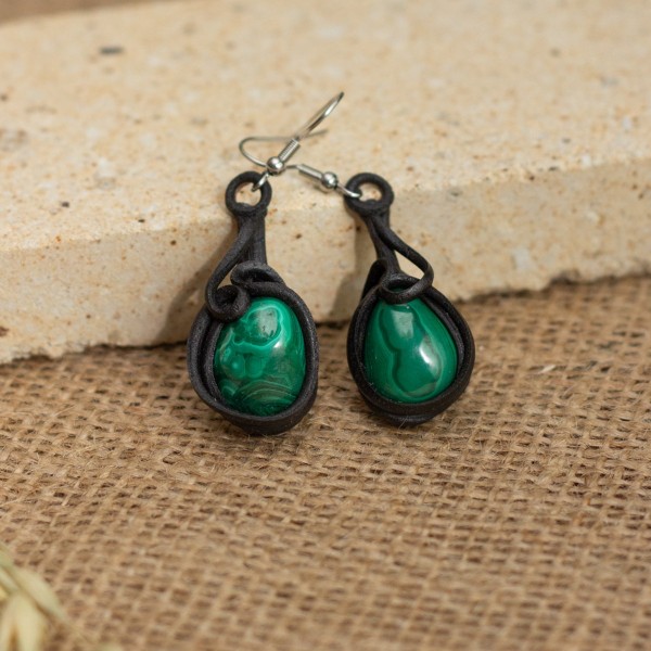 Náušnice  s malachitem – La Sofia