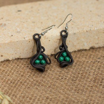 Náušnice  s malachitem – La Sofia