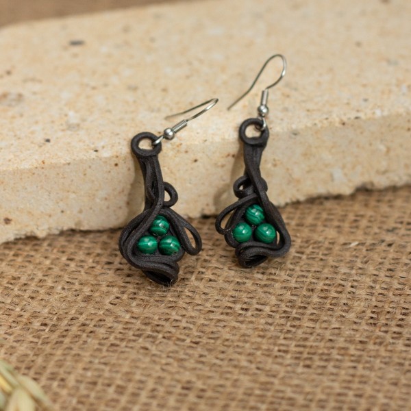Náušnice  s malachitem – La Sofia