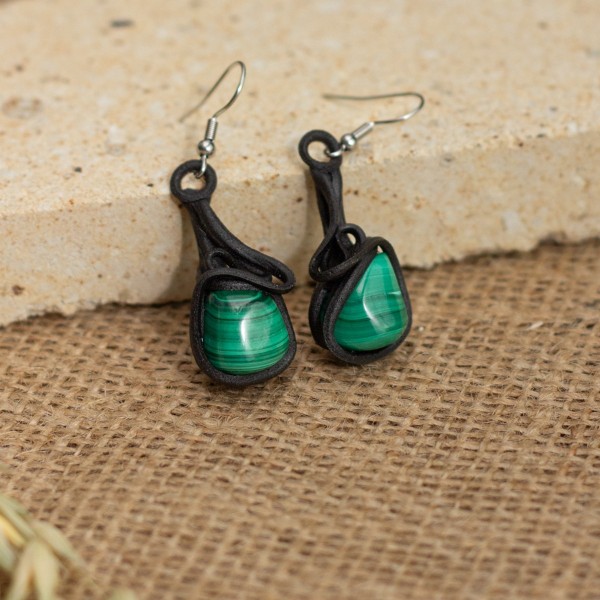 Náušnice  s malachitem – La Sofia