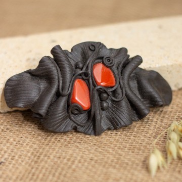 Spona do vlasů  s červeným jaspisem - velká – La Sofia