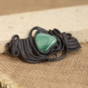 Spona do vlasů  s avanturinem - velká – La Sofia