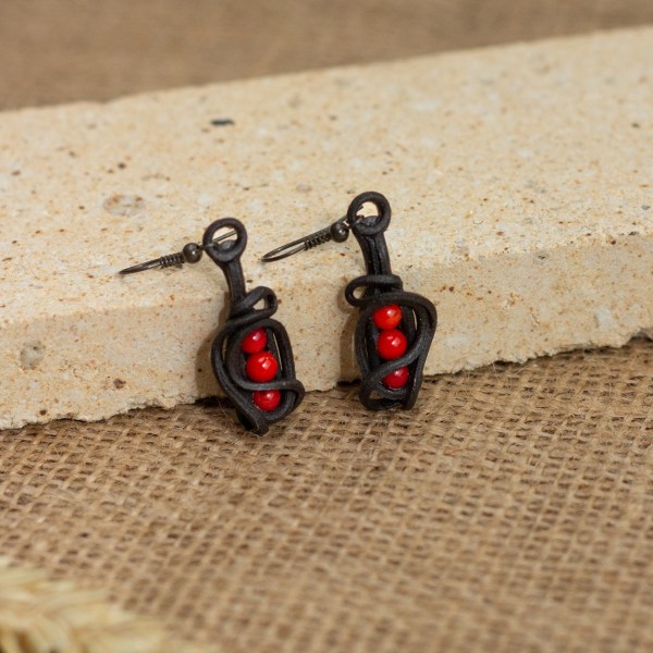 Náušnice se dvěma červenými korály – La Sofia