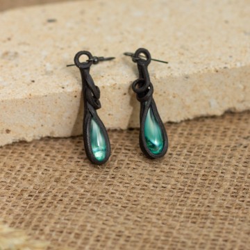 Náušnice s mátově zelenými kapkami – La Sofia