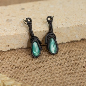 Náušnice s mátově zelenými kapkami – La Sofia