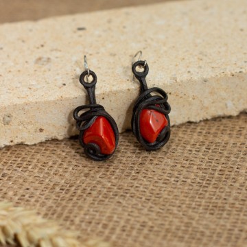 Náušnice s červeným jaspisem – La Sofia