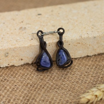 Visací náušnice se sodalitem – La Sofia