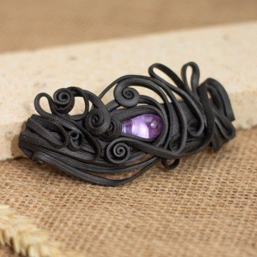 Spona do vlasů  s ametystem - velká – La Sofia