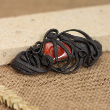 Spona do vlasů  s červeným jaspisem - velká – La Sofia