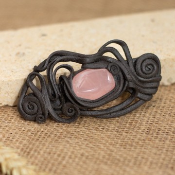 Spona do vlasů  s růženínem - velká – La Sofia