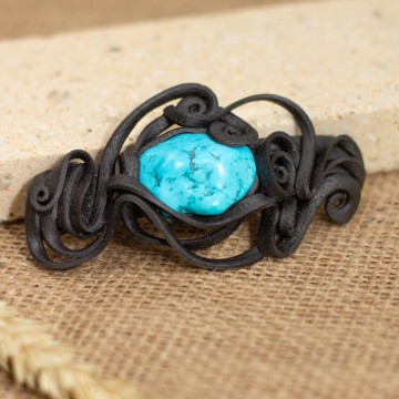 Spona do vlasů  s tyrkysem - velká – La Sofia