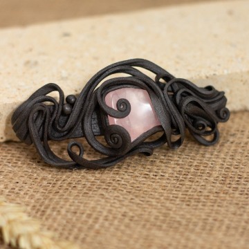 Spona do vlasů  s růženínem - velká – La Sofia