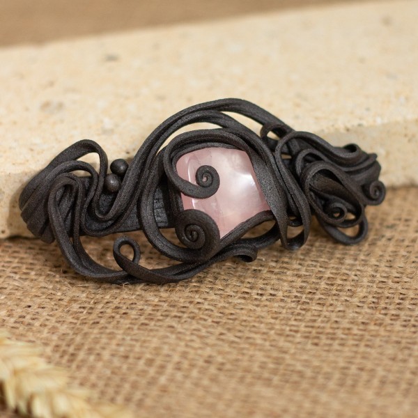 Spona do vlasů  s růženínem - velká – La Sofia