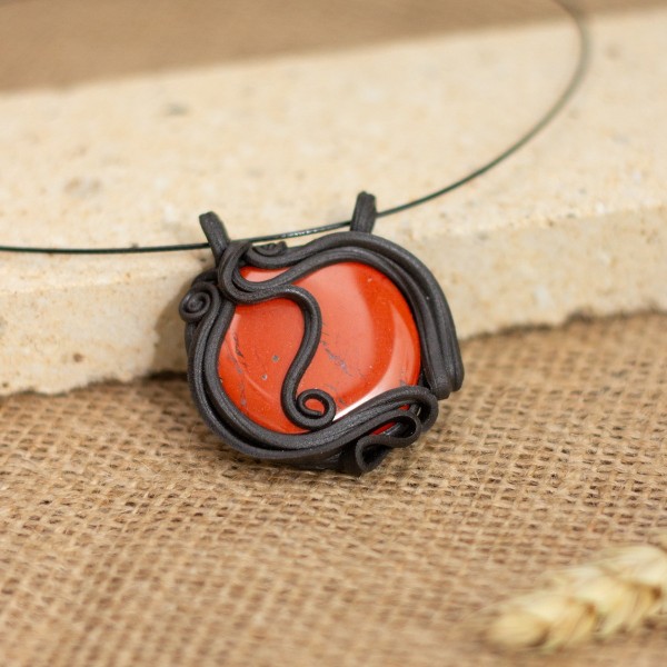 Přívěsek  velký s červeným jaspisem – La Sofia